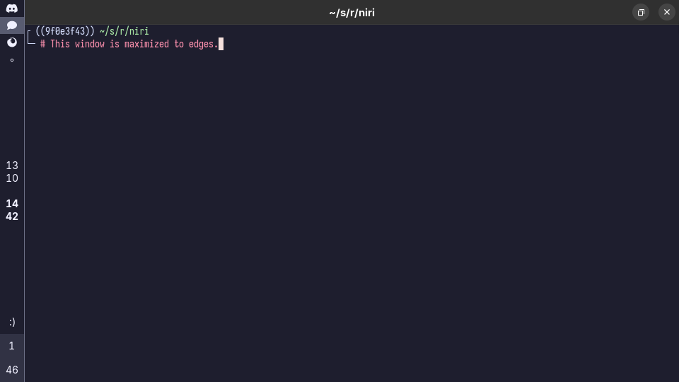 一个最大化到边缘的窗口的截图。
